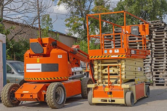 busy warehouse with forklift in motion in Greenacres